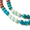 Natural Chalcedony Beads Necklace for Girl Women NJEW-JN03660-5