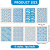 8 Sheets 8 Styles Paper Ceramic Decals DIY-BC0015-04-2