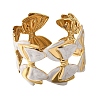 304 Stainless Steel Enamel Cuff Bangles for Women BJEW-E112-01G-2
