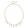 3MM Faceted Round Natural Multicolor Tourmaline Pendant Bib Necklaces with 304 Stainless Steel Cable Chains NJEW-JN05943-4
