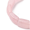 Natural Rose Quartz Bead Stretch Bracelets for Women Men BJEW-C097-02A-13-2