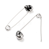 Halloween Skull 316 Surgical Stainless Steel Safety Pin Hoop Earrings for Women EJEW-Z050-29A-AS-2