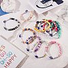 12Pcs 12 Colors Handmade Polymer Clay Heisih Beaded Stretch Bracelets Set with Evil Eye BJEW-SW00034-4