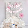 Word Happy Birthday Paper Card & Satin Bowknot Hanging Banners FEPA-WH0008-002-5
