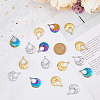 24Pcs 3 Colors 201 Stainless Steel Pendants Ion Plating(IP) STAS-DC0013-49-3