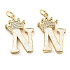 Brass Micro Pave Clear Cubic Zirconia Pendants KK-G498-01N-02-1