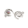 Brass Micro Pave Clear Cubic Zirconia Glass Pendants ZIRC-C024-06P-01-5