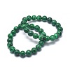 Synthetic Malachite Bead Stretch Bracelets X-BJEW-K212-A-031-1