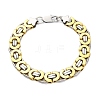 304 Stainless Steel Byzantine Chain Bracelets for Women Men BJEW-R018-22GP-02-2