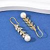 Leaf Brass Micro Pave Clear Cubic Zirconia Dangle Earrings EJEW-C172-03G-2