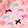 72Pcs 6 Colors Bowknot Polyester Alligator Hair Clips AJEW-GO0002-47-4