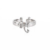 304 Stainless Steel 12 Constellations/Zodiac Signs Open Cuff Ring for Women RJEW-S405-156P-E-1