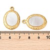 304 Stainless Steel Natural White Shell Pendants STAS-L288-04G-02-3