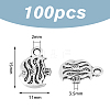 DICOSMETIC 100PCS Alloy Fish Charms TIBEP-DC0001-27-2