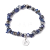 Natural Lapis Lazuli Chip Beaded Stretch Bracelets BJEW-JB11133-11-1