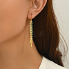 Fashionable Retro Brass Leaf Tassel Hoop Earrings NP2423-1