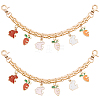2Pcs Alloy Enamel Carrot Rabbit Tassel Iron Chain Bag Decorative Chains AJEW-BBC0001-07-7