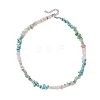 Natural Rose Quartz & Howlite & Green Aventurine Chip Beaded Necklaces NJEW-JN05099-02-4