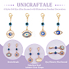 Unicraftale 8Pcs 4 Styles Evil Eye Alloy Enamel with Rhinestone Pendant Decoration HJEW-UN0001-22-5