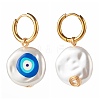 3D Printed Evil Eye Round Imitation Pearl Earrings for Girl Women EJEW-JE04605-2