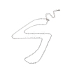 Anti-Tarnish Rhodium Plated 925 Sterling Silver Flat Cable Chain Necklace NJEW-A011-01B-P-1