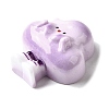 Lilac Cute Opaque Resin Cabochons RESI-L046-A03-2