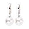 Plastic Pearl Dangle Hoop Earrings EJEW-A072-14P-1