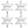 4Pcs Alloy Star with Word Sheriff Brooch Pin for Costume Accessories JEWB-FG0001-52A-1