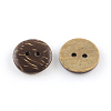 2-Hole Flat Round Coconut Buttons X-BUTT-R035-004-2