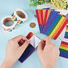 SUPERFINDINGS 2 Roll 2 Style Stickers Roll and 8 Sheets 2 Style Rectangle with Rainbow Waterproof PVC Sticker DIY-FH0003-87-3