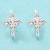 Rack Plating Brass Micro Pave Clear Cubic Zirconia Connector Charms KK-F864-06S-2