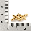 Brass Micro Pave Clear Cubic Zirconia Connector Charms KK-G493-03G-01-3