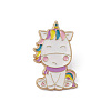 Unicorns Alloy Enamel Brooches for Backpack Clothes JEWB-D063-03G-1