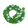 Frosted Transparent Glass Beads Strands GLAA-T032-T10mm-MBB07-2