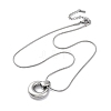 304 Stainless Steel Ring Pendant Snake Chain Necklaces NJEW-U026-06P-2