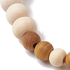 Wood Beads Stretch Couples Bracelets BJEW-JB11289-02-4