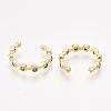 Brass Cubic Zirconia Cuff Earrings X-EJEW-S201-183-2