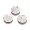 Tarnish Resistant 304 Stainless Steel Textured Pendants STAS-I098-01-12mm-P-3