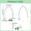 50Pcs 304 Stainless Steel Earring Hooks STAS-ME0001-51P-2
