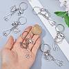 12Pcs Alloy & 304 Stainless Steel Robot & Rocket & Planet Keychains KEYC-FH00100-3