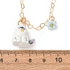 304 Stainless Steel Enamel Cute Cat Shape with Flower Pendant Necklaces for Women SA-CBA8F25-01A-3