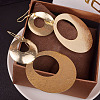 Flat Round Alloy Dangle Earrings FS-WG78CBA-01-3