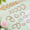 WADORN 20Pcs 5 Style Alloy D Rings FIND-WR0006-87-4