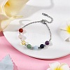 Chakra Theme Natural Quartz & Rose Quartz & Carnelian & Green Aventurine & Lapis Lazuli & Amethyst & Synthetic Citrine Round Beaded Bracelets for Women BJEW-JB11194-02-2