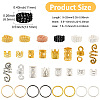 130Pcs 26 Styles Alloy/Aluminum/Iron Hair Coil Cuffs OHAR-CJ0001-04-2