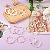 7 Pairs 7 Style Resin Pearl Beaded C-shape & Ring Dangle Stud Earrings FIND-KS0001-16-5