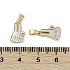 Brass Pave Natural Shell Flower Rabbit Charms with Snap on Bails KK-Z078-23G-3