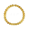 6MM Natural Amber Beaded Stretch Bracelets for Women BJEW-JB14240-01-3