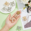 DICOSMETIC 8Pcs 8 Styles 8-shaped Zinc Alloy Buckles with Rhinestone Buckles FIND-DC0004-10-3