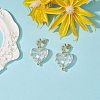 Transparent Acrylic Heart Dangle Stud Earrings EJEW-TA00167-3